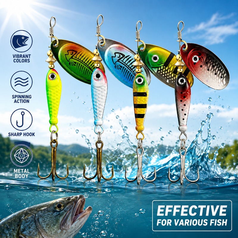 Fishing Spinner Lure Metal Rot - Fishing Lure Blade Bait 评论和价格
