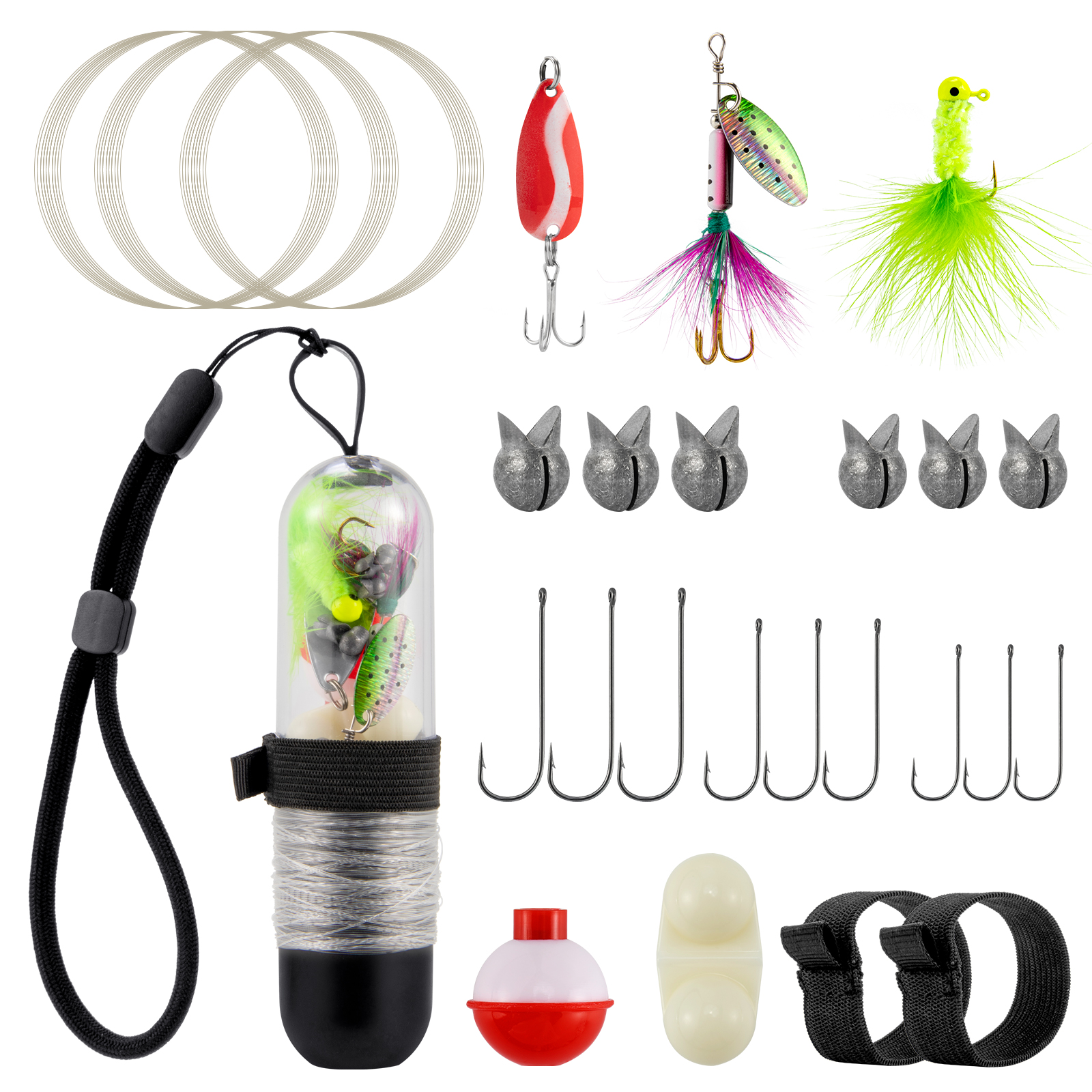 25pcs Survival Fishing Kit Poc - Fishing Lure Spinner 评论和价格