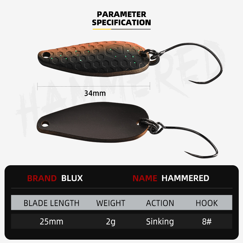 BLUX HAMMERED 2g Fishing Lure  - Fishing Lure Spoon 评论和价格