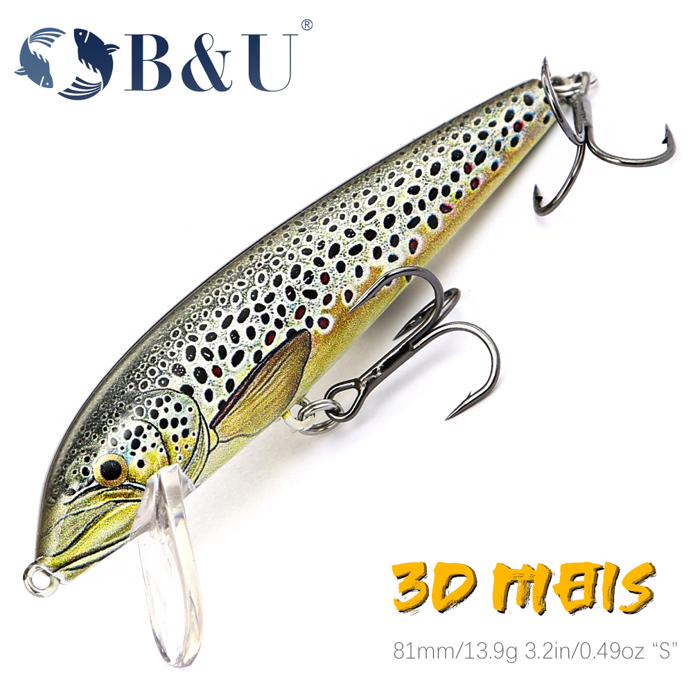 B&U 80mm Sinking Minnow Wobbli - Fishing Lure Jerkbait 评论和价格