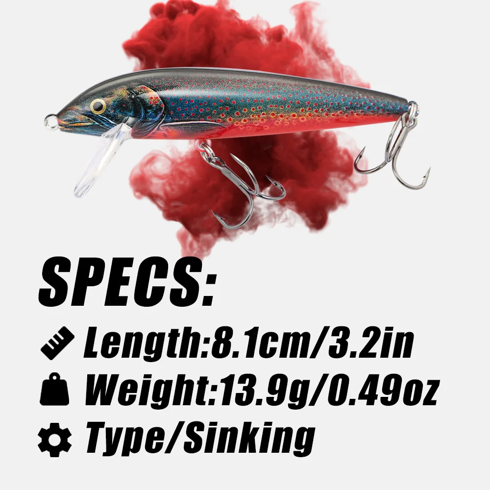 B&U 80mm Sinking Minnow Wobbli - Fishing Lure Jerkbait 评论和价格