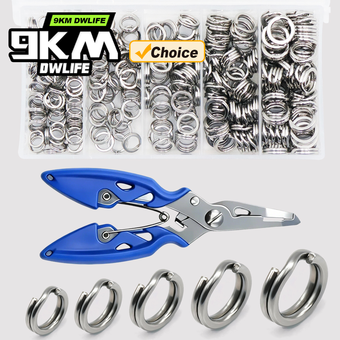 9KM Fishing Split Rings with P - Fishing Lure Kit 评论和价格